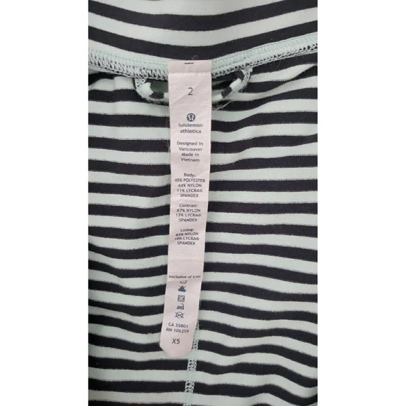 Lululemon Daily Yoga Jacket Mint Black Stripe Size 2 High Neck Full Double Zip - Picture 7 of 8